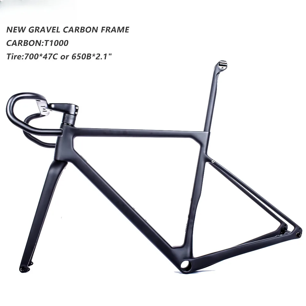 

Carbon Fiber Pressfit Bicycle Frame with Di2 Mechanical Derailleur 140/160mm Rotor for Gravel Bike Road Bicycles Frameset