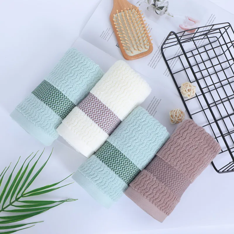 2 Towels Thickened Absorbent Towel Pure Cotton Quick Absorbent Soft Quick Dry Thickened Face TowelSize@@See below for Size Descr