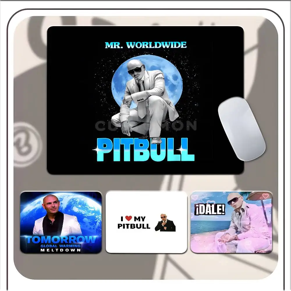 Alfombrilla de ratón pequeña Mr Worldwide Pitbull, cojín para teclado, portátil, antideslizante, 1 ud.