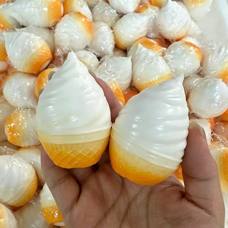 Crispy Cone Ice Cream Blocks & Soft Cream Squishy Stress Relief Toys Handmade Ornament Gift Squeeze Fidget Toy Anxiety Relief