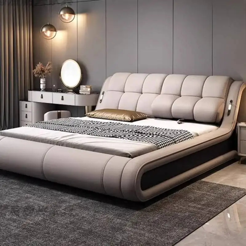 

Grounded Luxury Bed Frames Double Storage Gray Household Bases Bed Frames Bedroom Storage Modern Cama Matrimonial Furniture Home