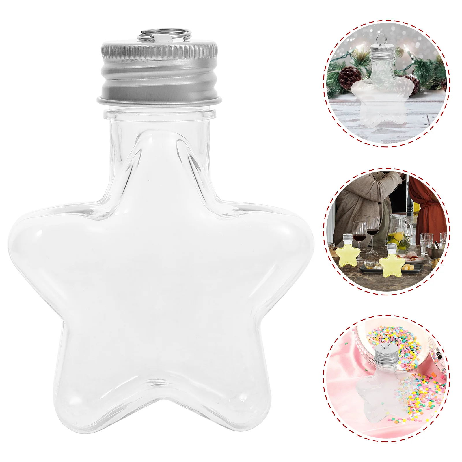 

10pcs Transparent Candy Bottle Star-Shaped Hanging Decor For Christmas Tree Party Favors Wedding Bridal Shower Diy Sweet Holder
