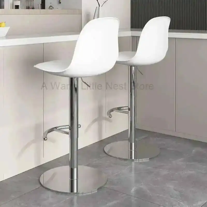 

Luxury Bar Swivel Stainless Adjustable Chairs Steel Height Kitchen Minimalist Bar Stool Cute Waiting Sillas Interior Decorations
