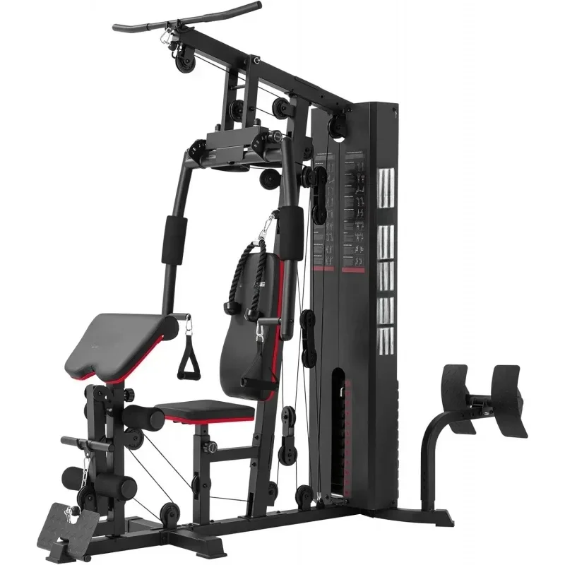 YY2CHome, multifuncional, estación de gimnasio en casa con pila de pesas de 150 libras, equipo de ejercicio para fuerza de cuerpo completo