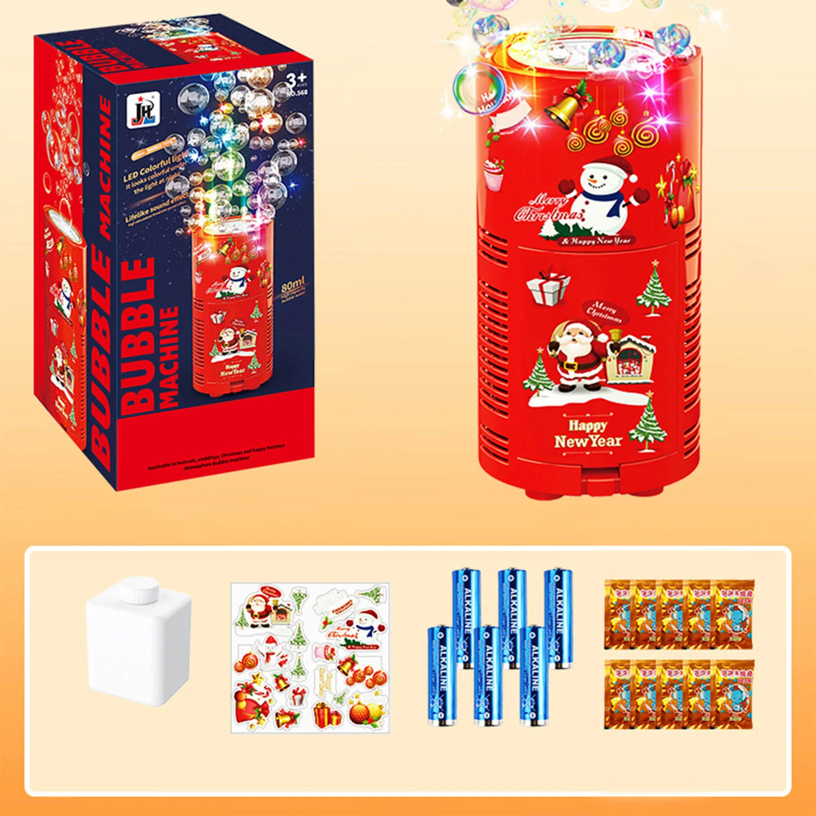 Machine à bulles souffleur de noël pour enfants, avec lumières Led éblouissantes, jouet automatique à bulles d'étincelle, Machine à bulles géante, mélange de bulles