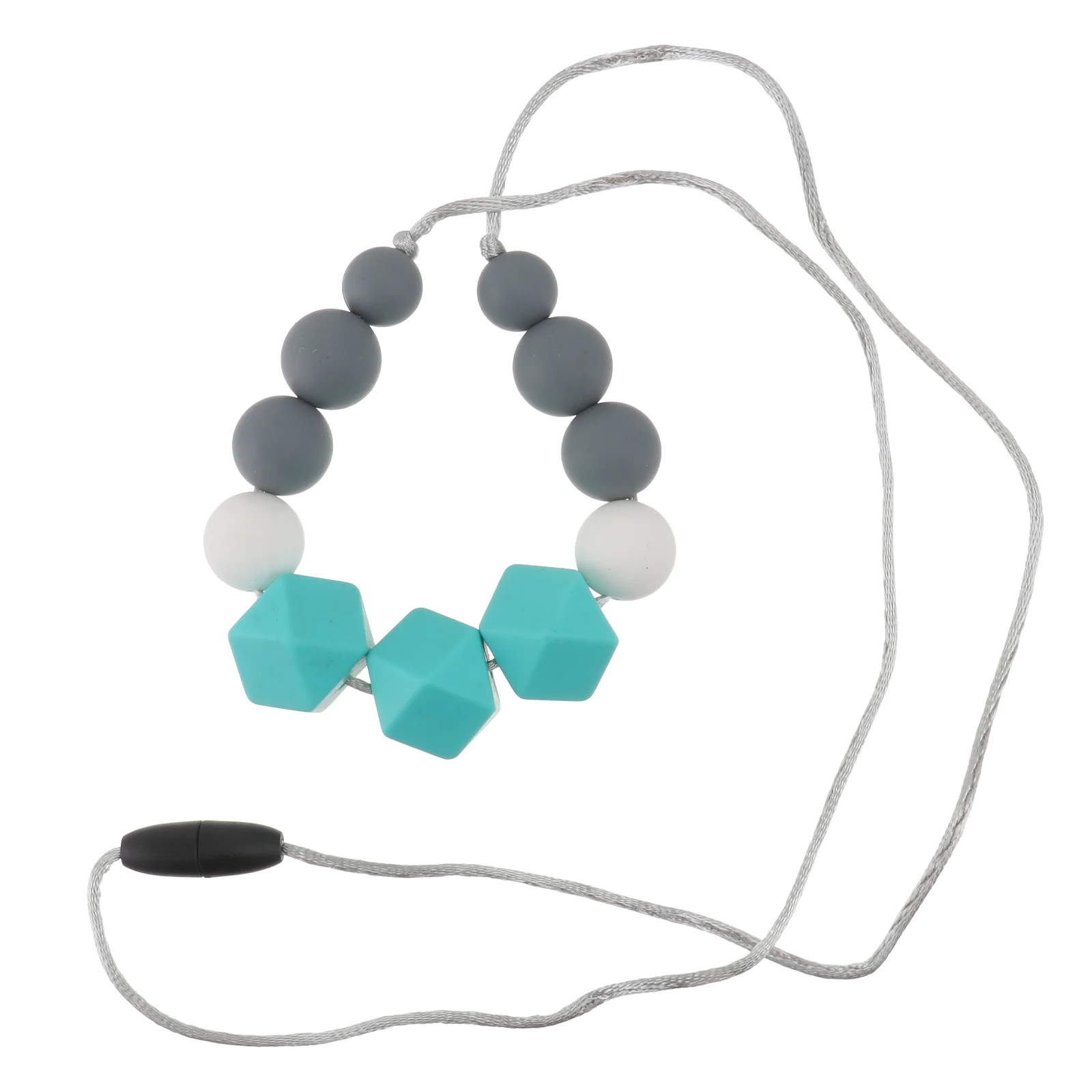 

Baby Teething Necklace Silicone Colorful Food Grade Nontoxic Safe Chewing Teether Necklace Mom Hands Free