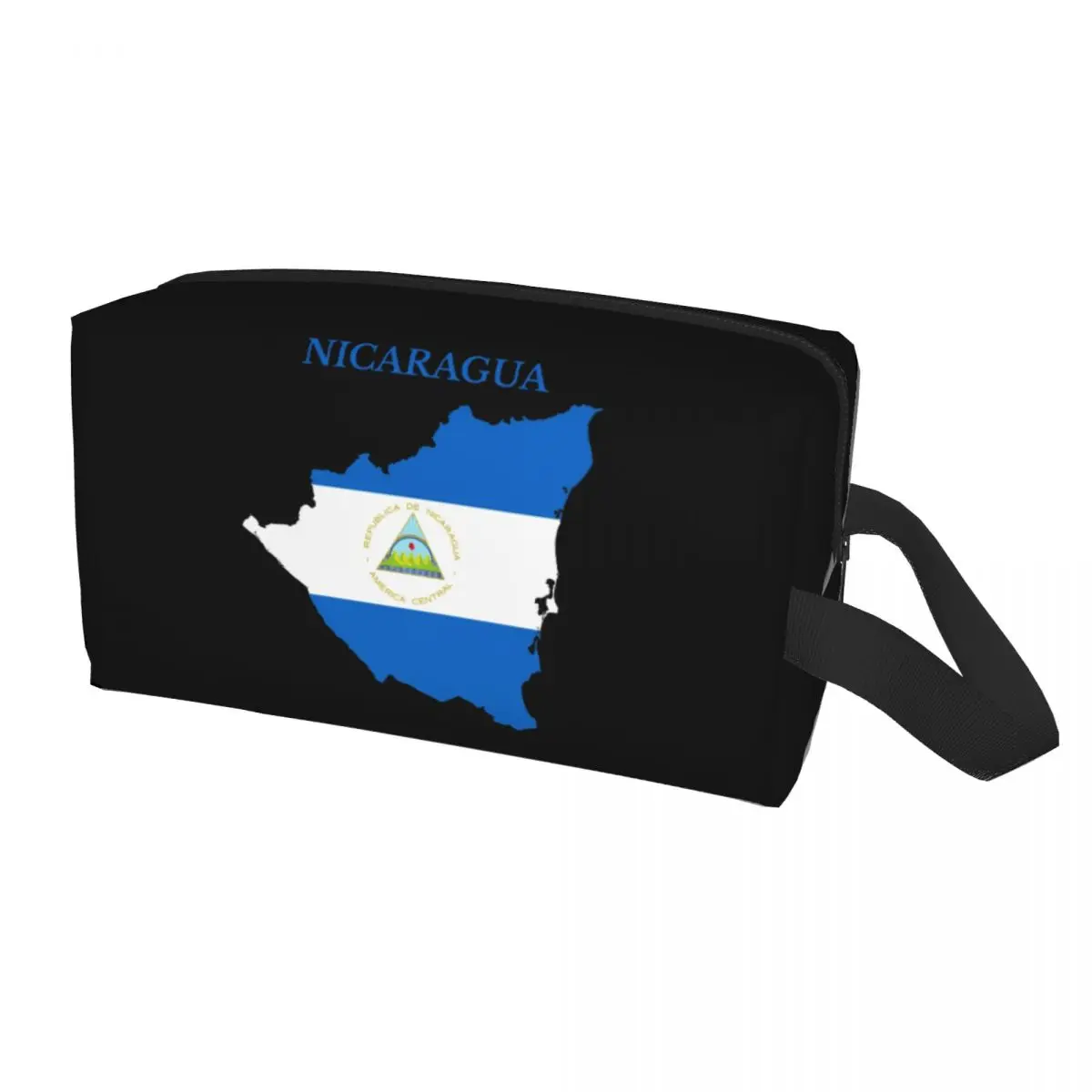 Custom Nicaragua Map Flag Makeup Bag for Women Travel Cosmetic Organizer Fashion Proud Patriotic Storage Toiletry Bags