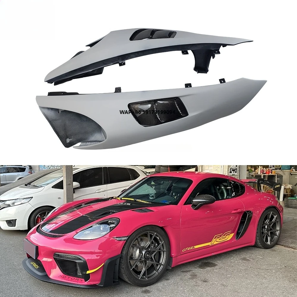 718 RS Style Carbon Fiber Side Fenders for 982 2016-2022 Cayman  Boxster Car Body Kit Front Side Fenders  GT4RS Fenders