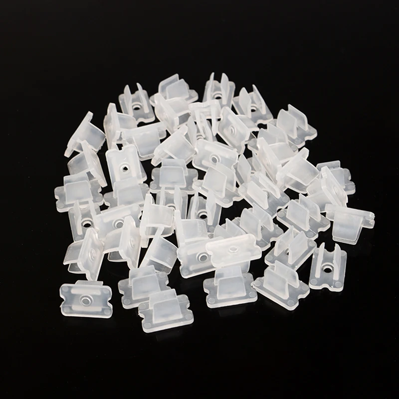 50PCS High Quality Flexible 6*12MM LED Strip Fix Clips Connector For Fixing 2835 Neon Light 220V COB Plastic Buckle Accessories