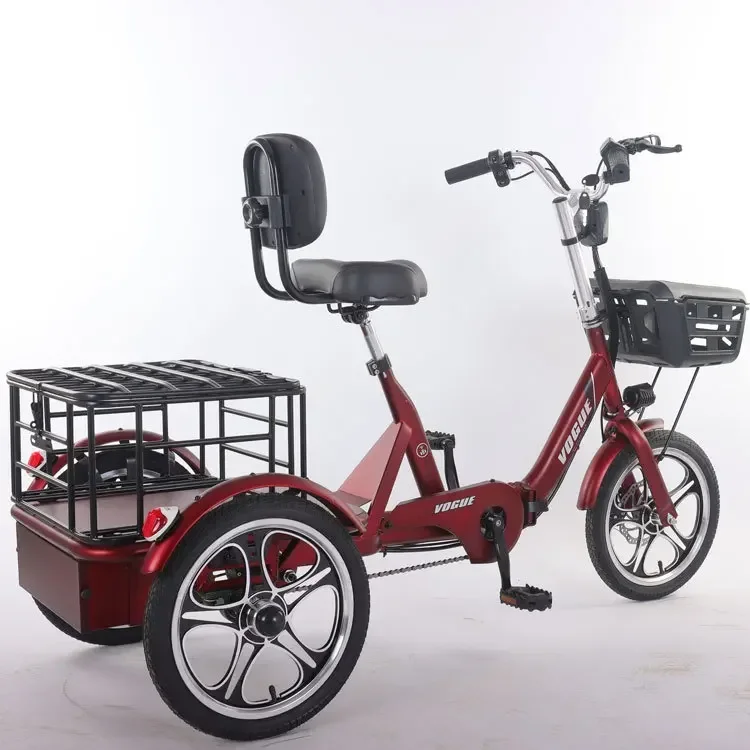 Customized 16-inch Folding Foot Pedal Single Force with Basket Electric Power Tricycle Lithium Battery Bottle Leisure Bicycle