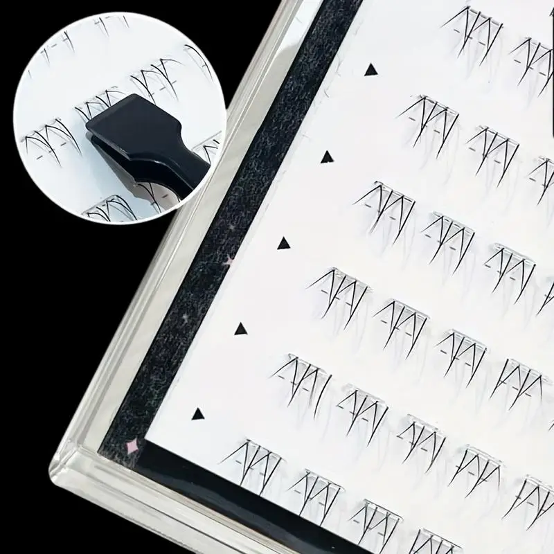 自己粘着式下まつげ、接着剤不要、再利用可能、韓国風メイクDIY、個別まつげクラスター