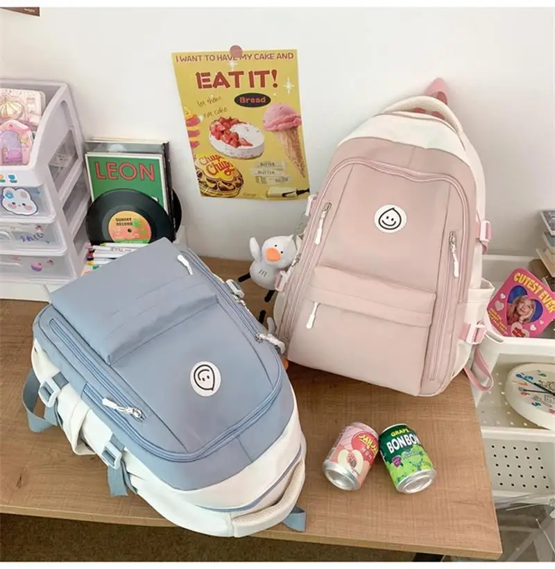 Large Female Cute College Backpack Girl Travel Book Backpack Nylon Fashion Ladies Leisure Bag Women Laptop Men School Bags