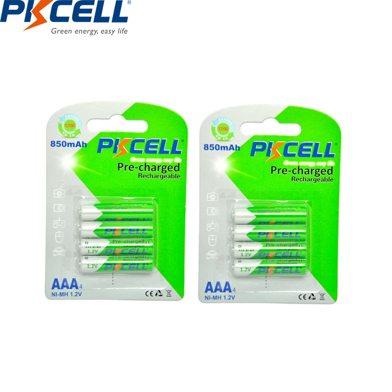 PKCELL 4-40PCS 850mAh 1.2V AAA Battery NIMH aaa Low Self-Discharge 3A Rechargeable Batteries Ni-MH Bateria