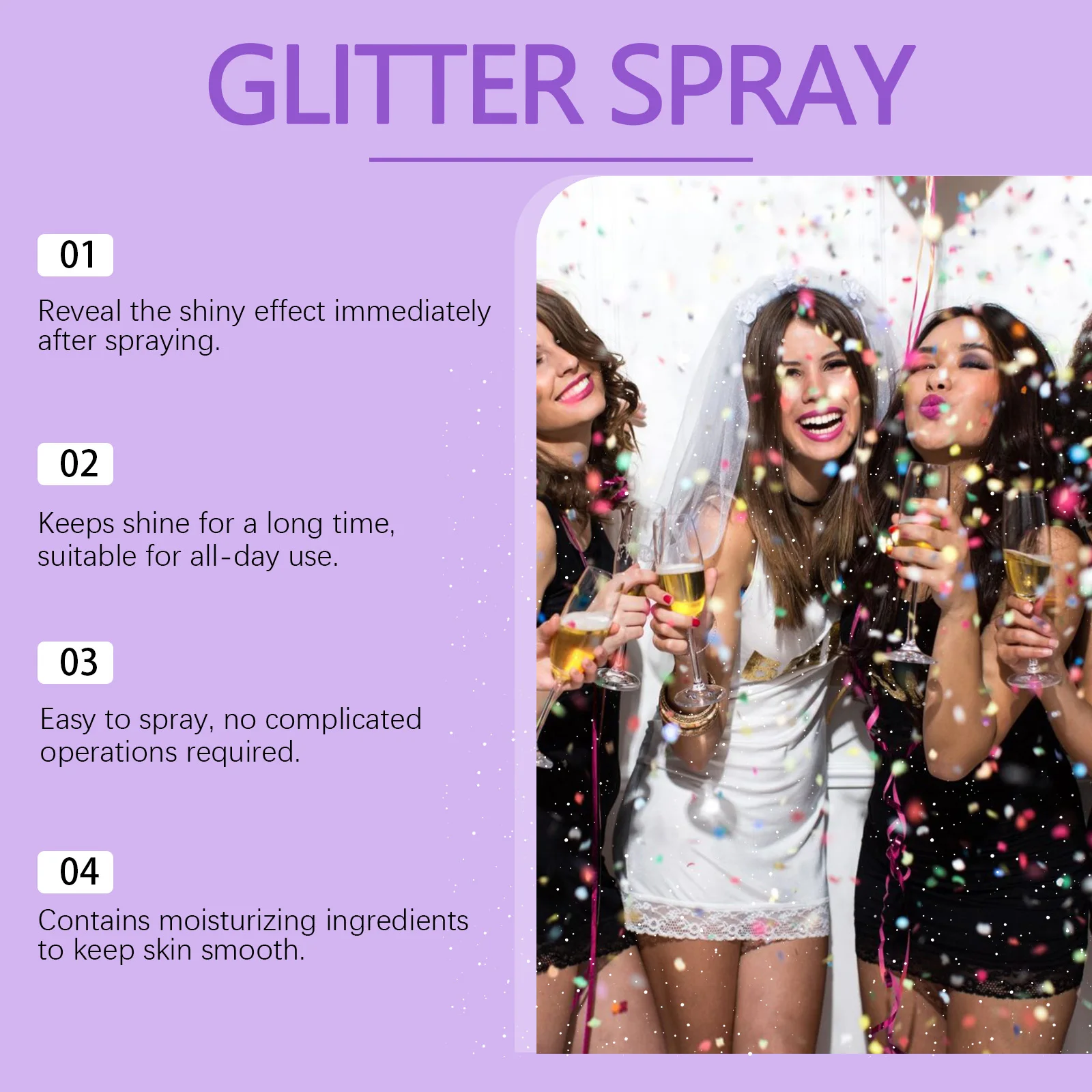 Corpo glitter spray roupas iluminador em pó de secagem rápida pó universal multiuso gloss spray rosto cintilante brilho