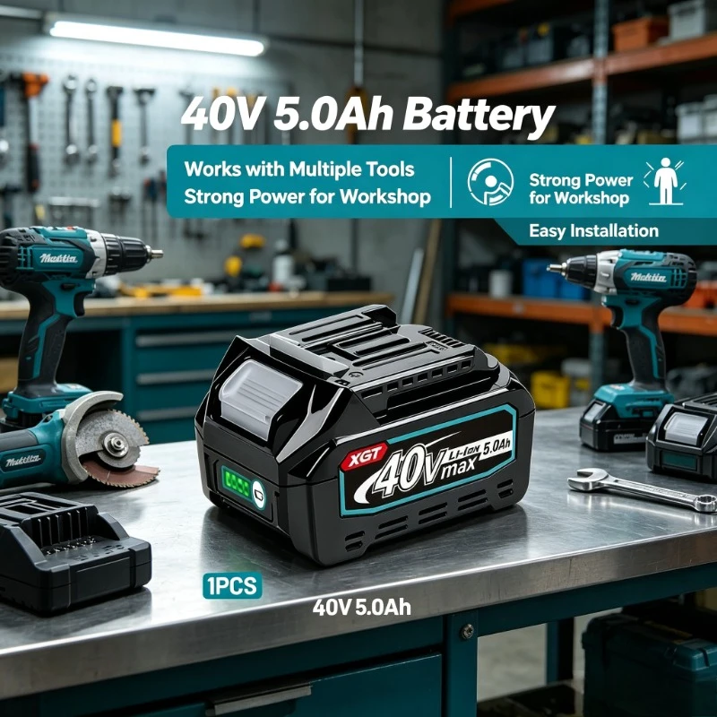 Genuine BL4040 40V Max XGT 5.0/4.0Ah Battery，21700 Cells，Compatible With Makita 40V Drill Saw Wrench Grinder All Series