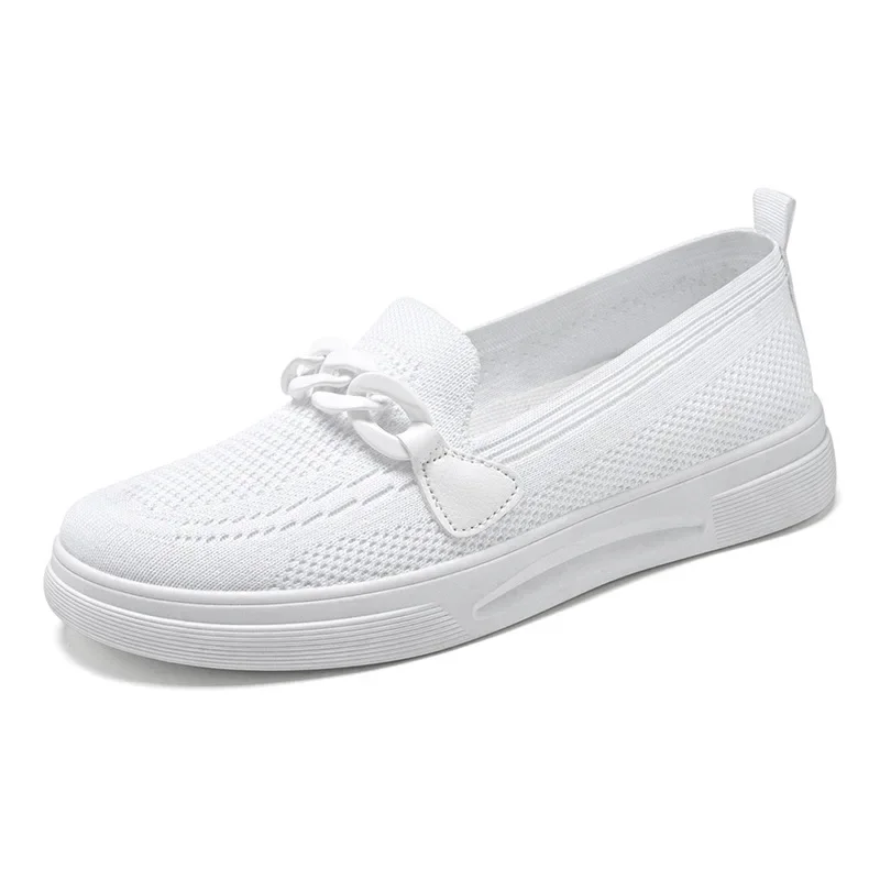 Zapatillas de deporte informales para mujer, zapatos planos sin cordones, cómodos, primavera y otoño, 2023