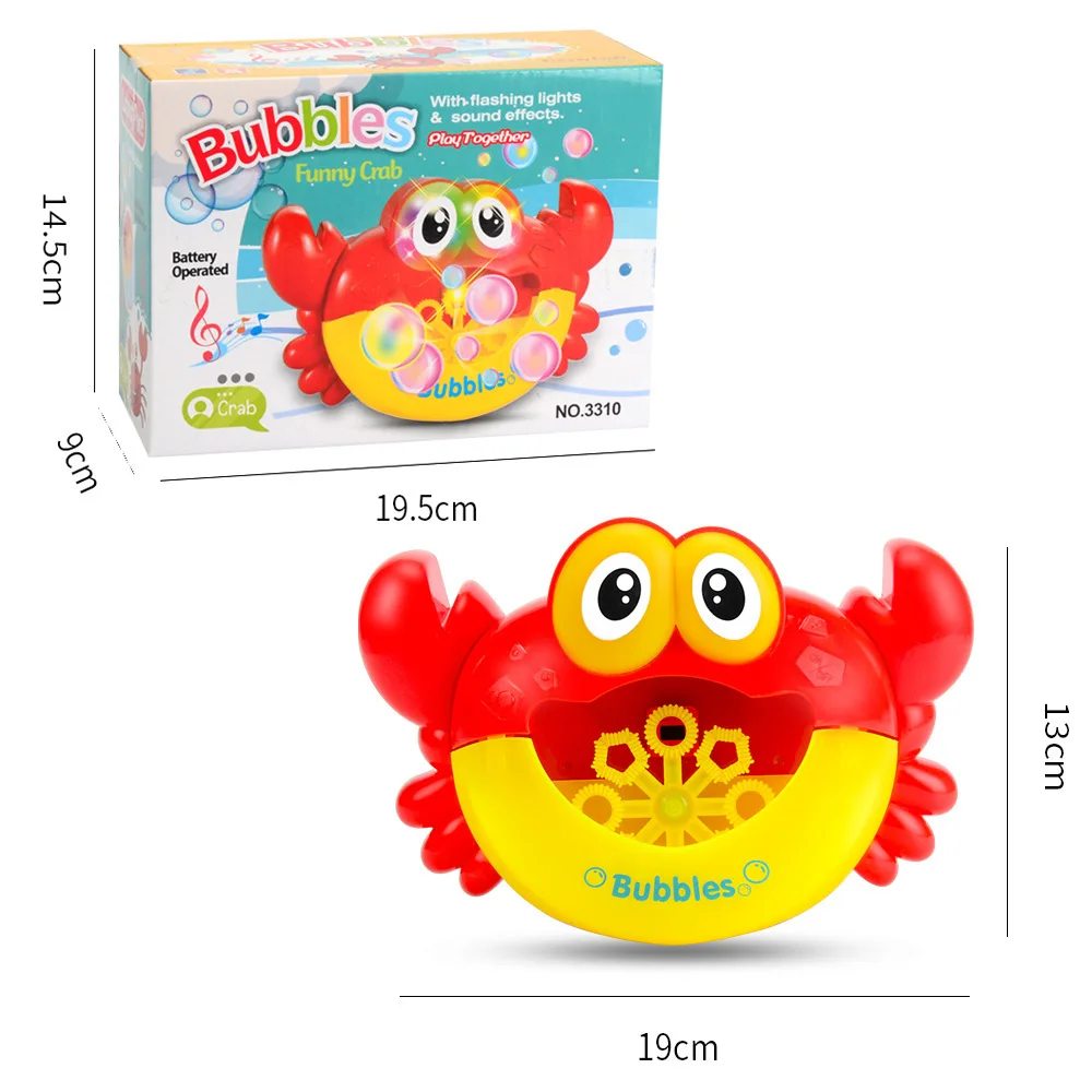 Outdoor Bubble Blower Gun com música para crianças, banho Maker, banheira de natação, brinquedos de água sabão, bebê e crianças, sapo caranguejos