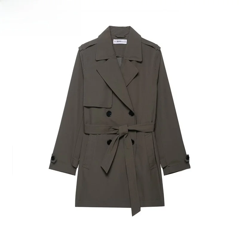 

ZBZR Faionable Simptic женская осенняя Новое поступление ветровка двубортная гидрофобная ветрозащитная 8073256 полиэфирное волокно