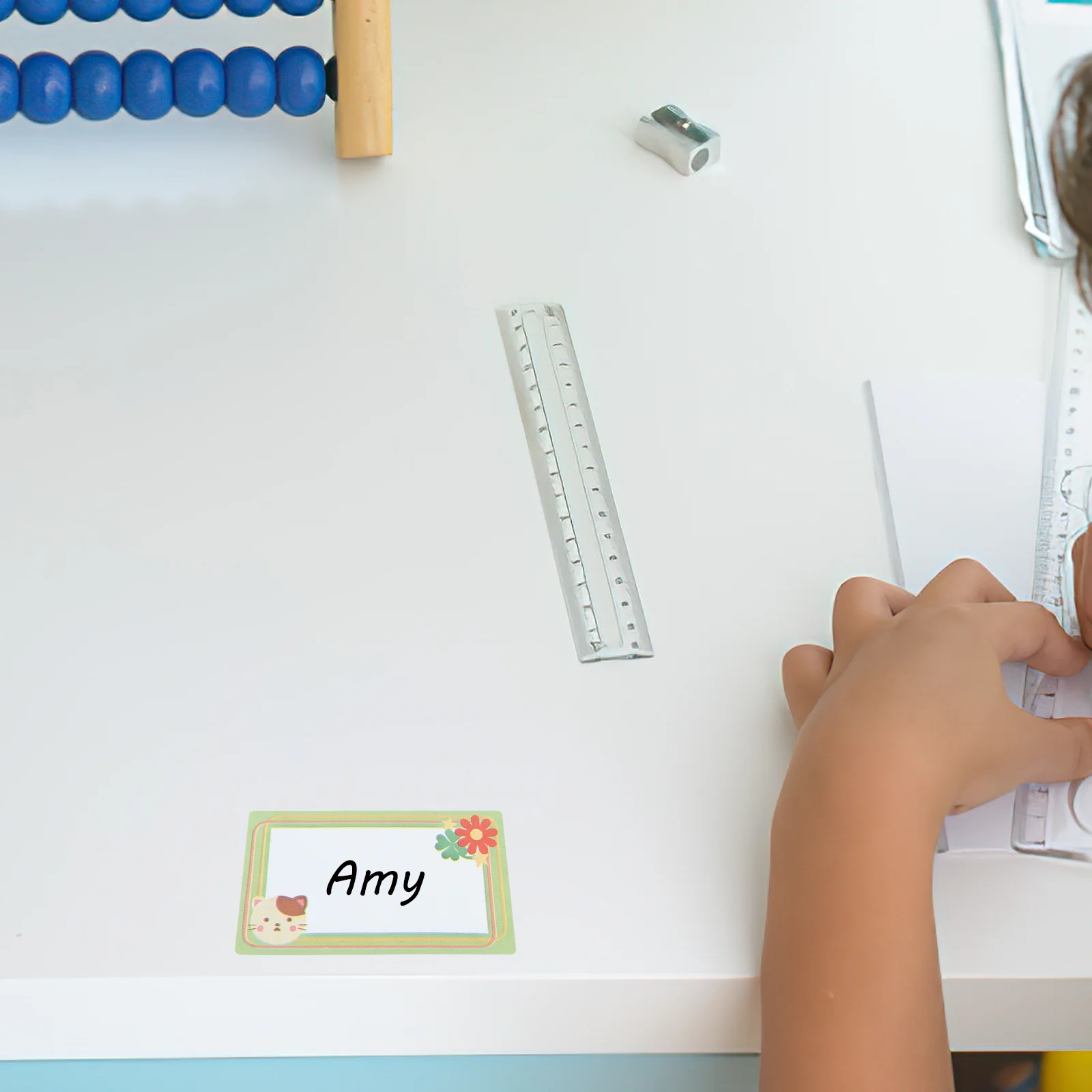 

1 Roll Blank Label Stickers Reusable Name Tags for Children's Items School Supplies Water Bottles Shoes Storage Home Office