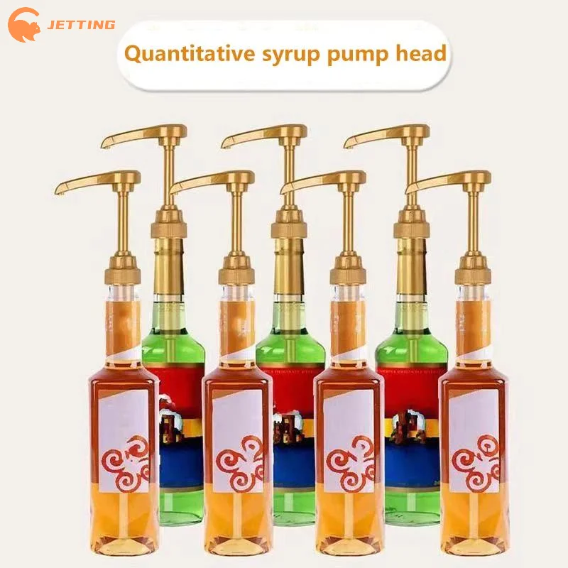 1/6Pcs Syrup Pump Coffee Syrup Pump Dispenser Gold Syrup Pump Topper For 750ml/ 25.4oz Syrup Bottle Syrup Pumps For Coffee Bar