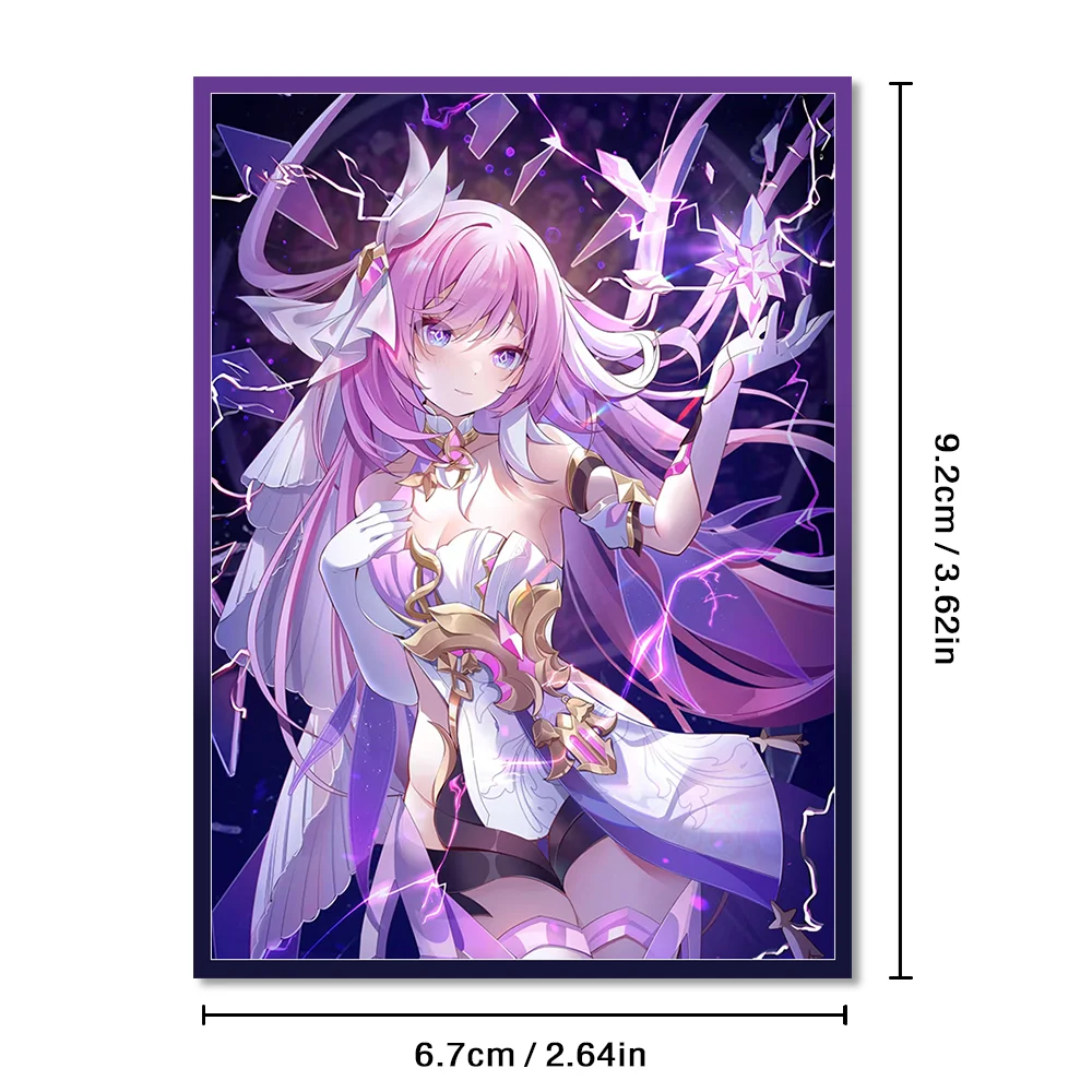 60 SZTUK Trwałych, Przezroczystych, Holograficznych Koszulek na Karty Anime z Górnym Zakładaniem 67x92mm, Kompatybilnych z MGT, Ochraniacze na Karty Kolekcjonerskie PTCG PKM