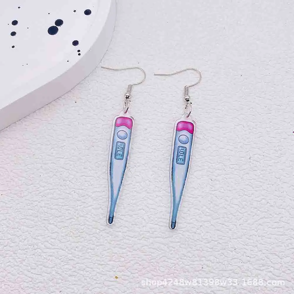 أقراط أكريليك للنساء ، مجوهرات يوم الممرضات ، حبوب طبية ، ترمزي مطبوع ، بيع بالجملة ، جديد