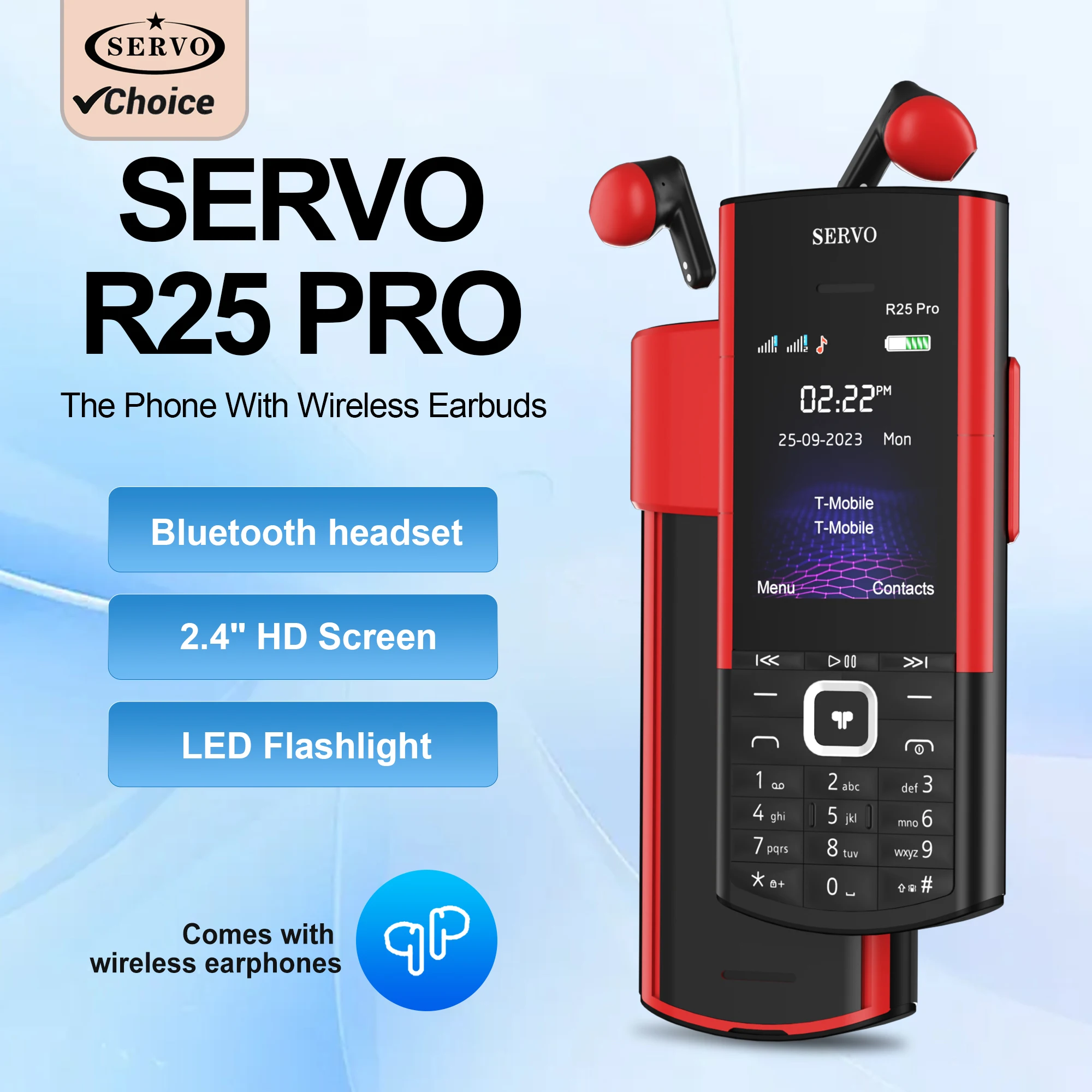 SERVO R25 PRO 2G GSM الهاتف المحمول المدمج في سماعات بلوتوث سرعة الاتصال الهاتفي تسجيل الشعلة القائمة السوداء SIM الهاتف المحمول راديو FM