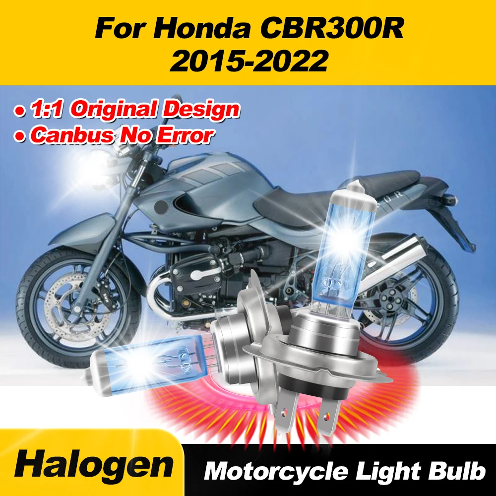 

2Pcs 12V 100W Halogen Headlight Bulbs 20000LM Motorcycle Lamps 6000K For Honda CBR300R 2015 2016 2017 2018 2019 2020 2021 2022