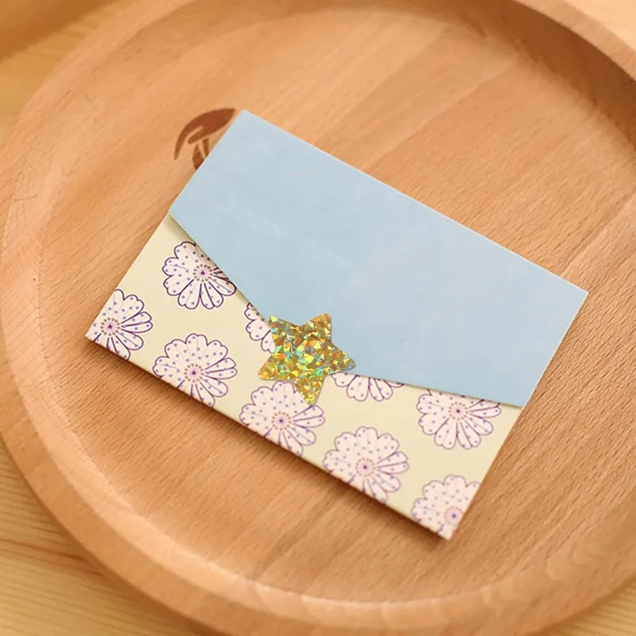 1 ih ملصقات نجمة ذهبية مع نمط ثلاثي الأبعاد لامع 500 قطعة ملصقات نجوم لفة ذاتية اللصق لـ Persol a