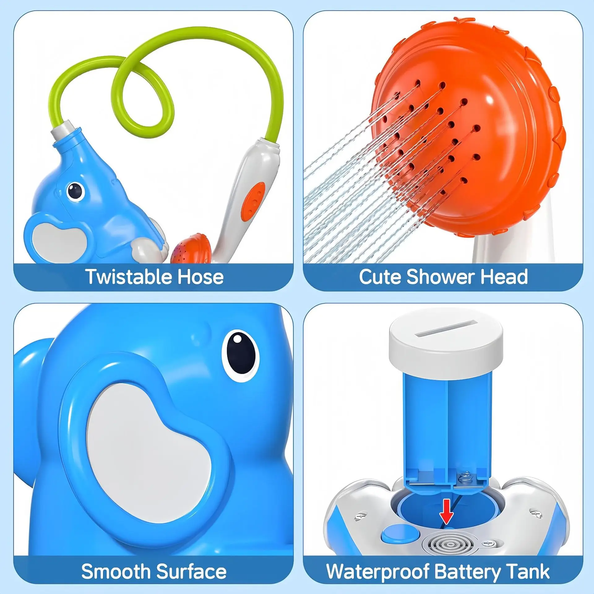 아기 목욕 물놀이 장난감, 전동 펌프 샤워기처럼 물을 뿌리는 물놀이 장난감