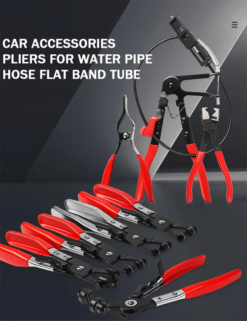 Rohr Bundle Hoop Schlauch Klemme Zange Auto Wasser Rohr Schlauch Entfernung Reparatur Werkzeug Flache Band Ring Typ Zange Mit Kunststoff Griff – Detail 1