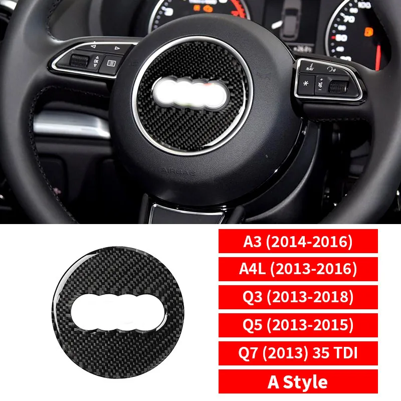 

Carbon Fiber Steering Wheel Panel Cover Trim Sticker Car Accessories Interior For A3 A4 A6 A1 A7 Q5 Q7 S4 TT