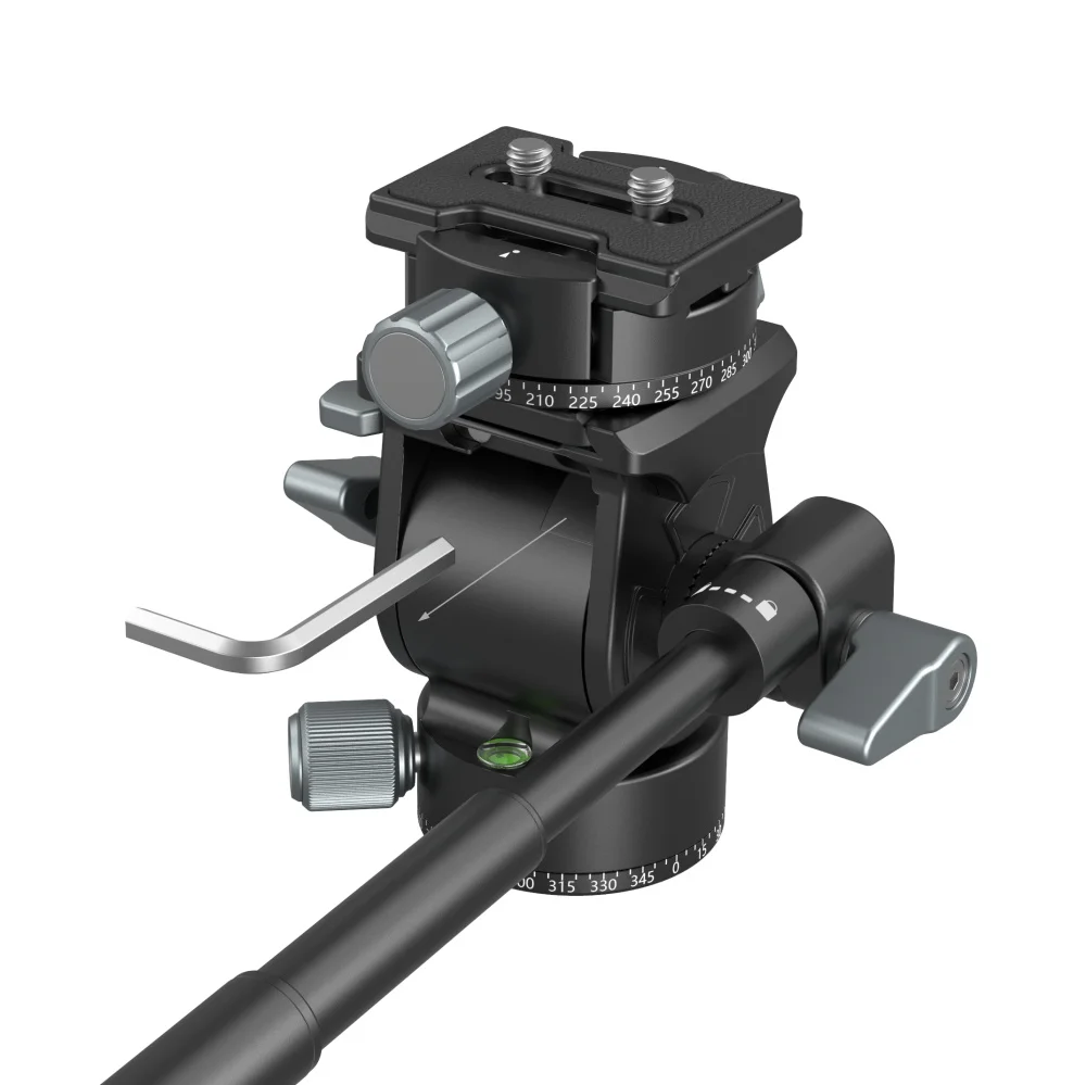 SmallRig Lightweight Fluid Video Head 360 Swivel with a Removable Telescopic Handle Adjustable Lightweight Portable 3457
