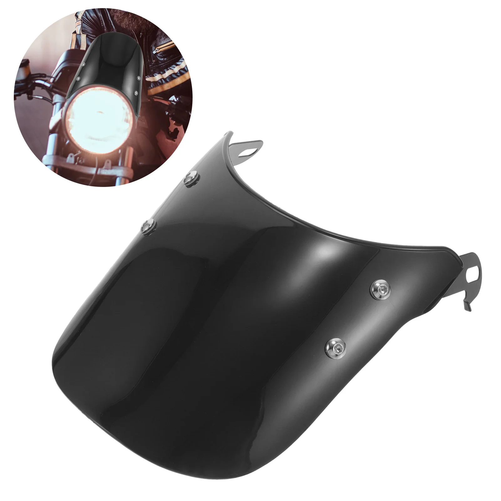 

Motorcycle Windshield Universal Retro Style Windscreen For Motorbike Protection Wind Debris Durable Plastic Front Baffle