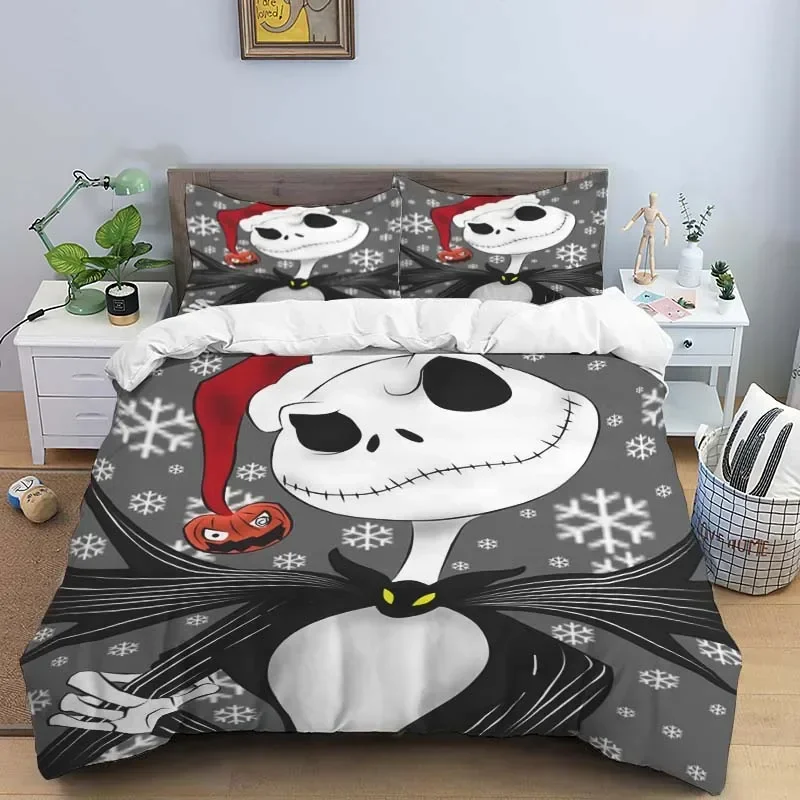 

New Halloween The Nightmare Before Christmas Bedding Set Jack Home Decoration Pillowcase Quilt Cover Gift To Family and Friend