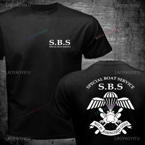 New SBS Special Boat Service United Kingdom Special Forces Army Sas Printing T-shirt Mens Harajuku100% Cotton Casual Tees Shirt