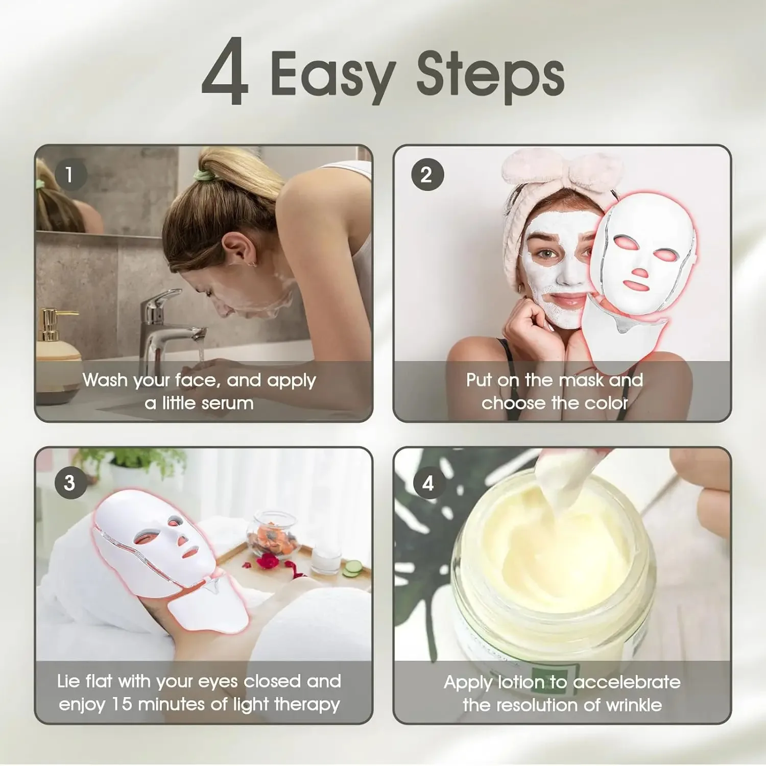 7 สี LED Light Therapy Face Beauty Facial อุปกรณ์ Red Light Therapy Skin Care หน้ากาก LED Home ใช้อุปกรณ์ความงาม