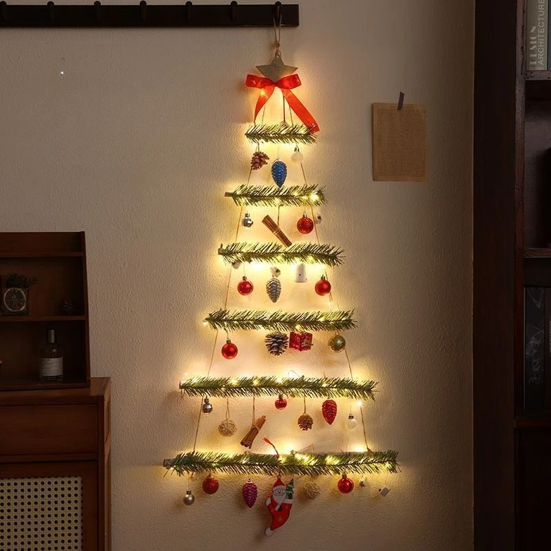 

Christmas Tree Decorations Wall LED Light Home Decor Pinecone Pendant Party Decoration Happy New Year Gift Window Decoration2026