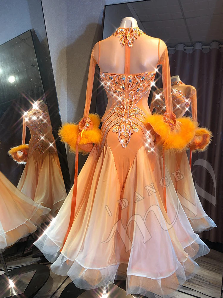 فستان رقص حديث للنساء، مقاس مخصص راقي، فستان تشاتشا تانجو للأطفال، مسابقة الأداء، فستان شرابة سميك