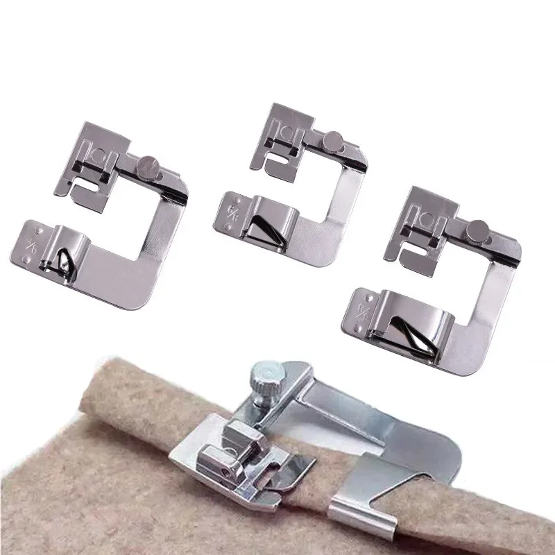 1Pcs 9/13/16/19/22/25mm Domestic Sewing Machine Foot Presser Foot Rolled Hem Feet For Brother Singer Sew Accessories