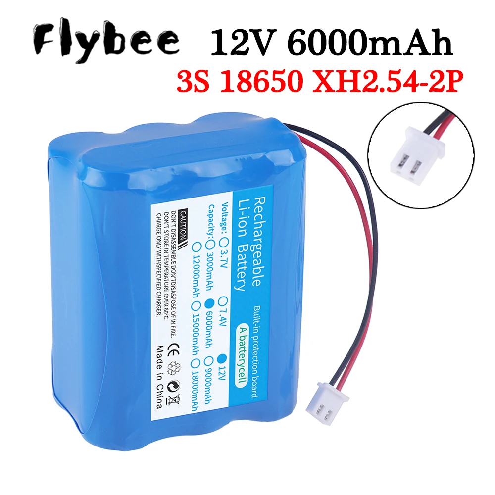 Upgraded 6000mAh 12V lithium-ion Battery Pack For Monitor Ups CCTV Camera Battery 18650 3S1P 12.6V Electric Tools Accessories