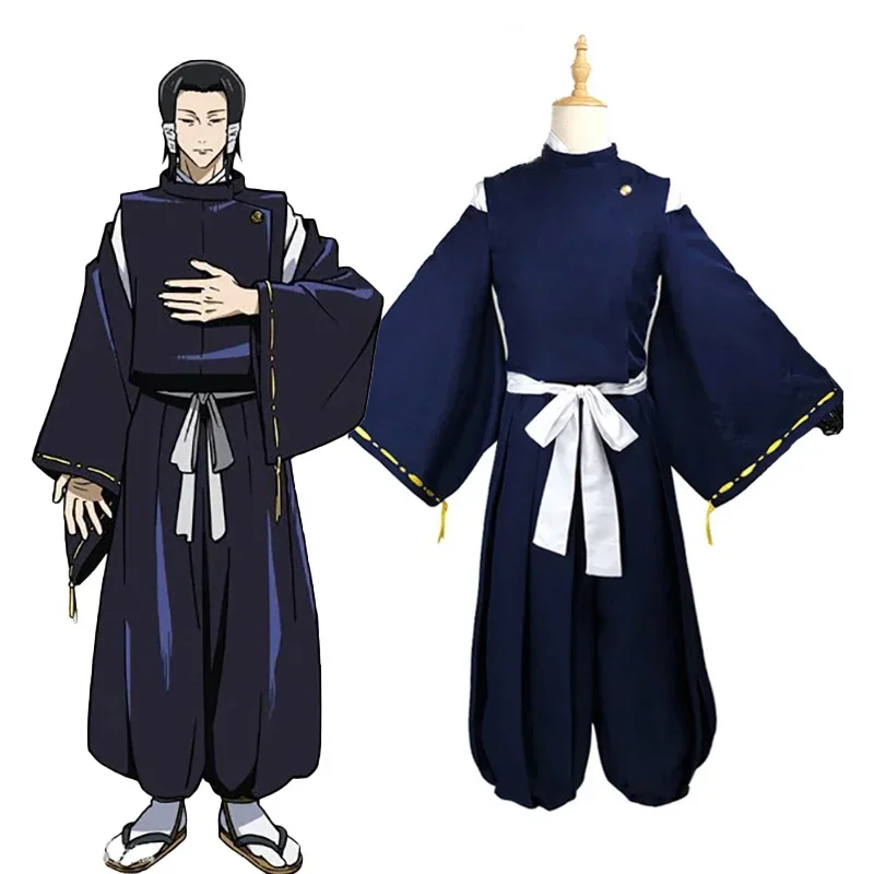 Anime Jujutsu Kaisen Kamo Noritoshi Cosplay Costume Blue Coat Kimono Uniform Outfit Mens Halloween Carnival Party Suit With Wig