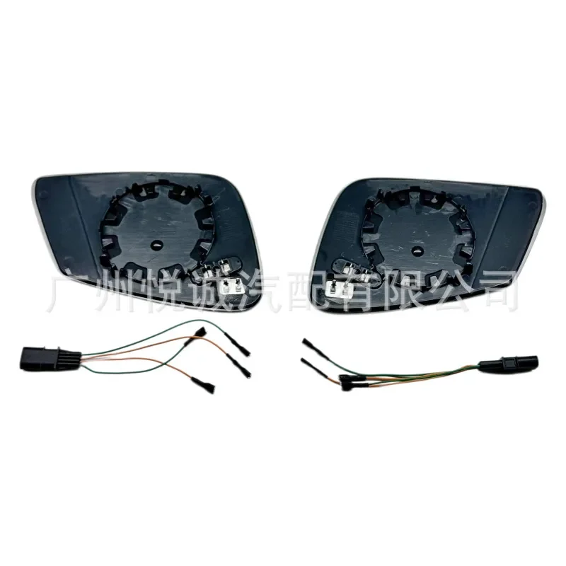 for BMW 3 5 6 7 Series Rear View Mirror Glass Heated Reverse Lens Reflector with Wiring Harness Four Plug Connector