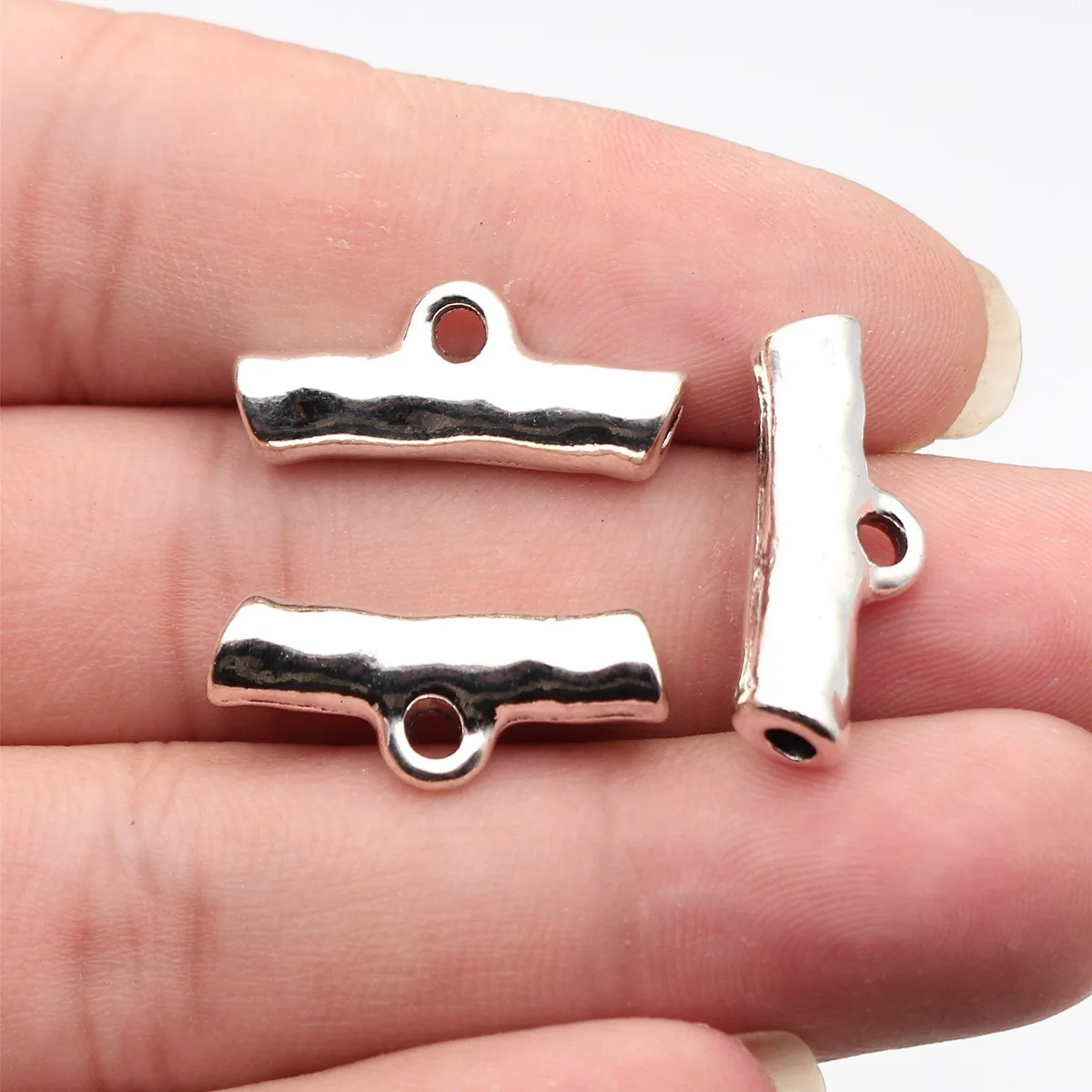 5pcs 25x10x5.8mm Antique Silver Color Hammered Pattern Bail Beads Connector Jewelry Making DIY Accessories