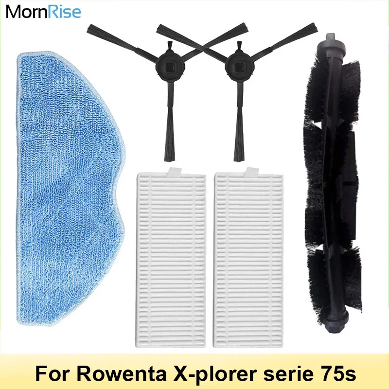 Zubehör für Tefal Rowenta X-PLORER Serie 75s RR8577WH Ersatzteile, Roboter Staubsauger Ersatz, Mian Bürste, Hepa Filter, Lappen, Verbrauchs