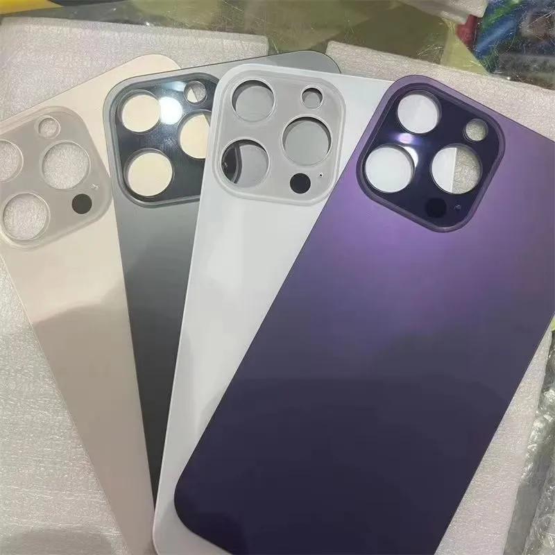 Diy para iPhone XR Retrofit 13 Pro cubierta trasera de cristal con orificio grande cámara trasera de vidrio para XR a 14 Pro pieza de repuesto XR DIY 13Pro