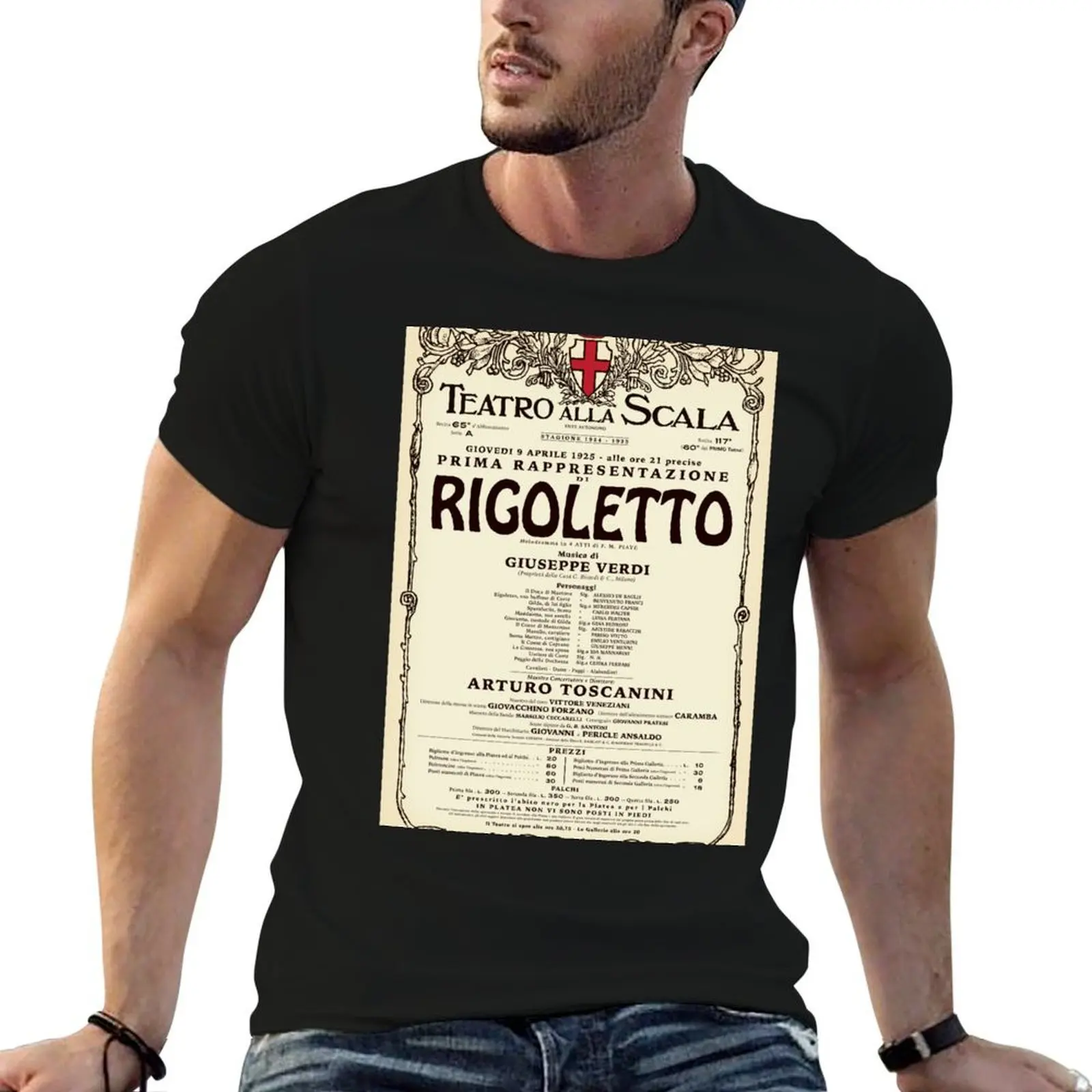 Vintage-Style La Scala Rigoletto Opera Poster T-Shirt Louboutins for a boy tshirts for men