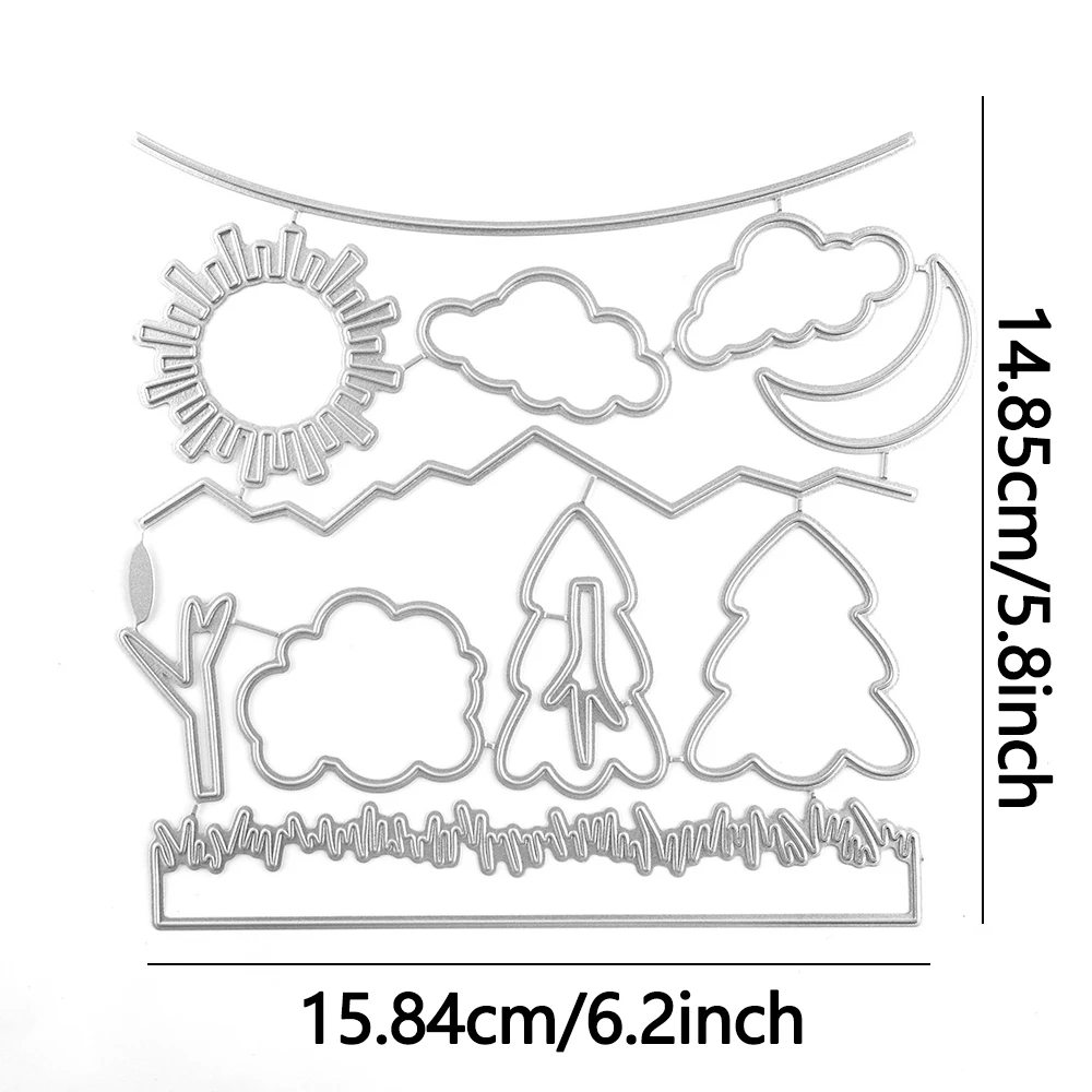 Grass Hill Mountains Cutting Dies For DIY Crafting Scrapbooking Supplies Photo Album Decorative Paper Die Cuts Card