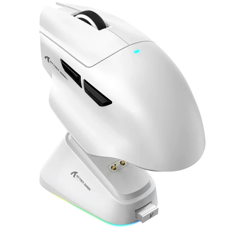 ATTACK SHARK V6 25000DPI Wireless Mouse,Touch Magnetic Charging Base ,Bluetooth Tri-Mode Connection, Macro Gaming Mouse