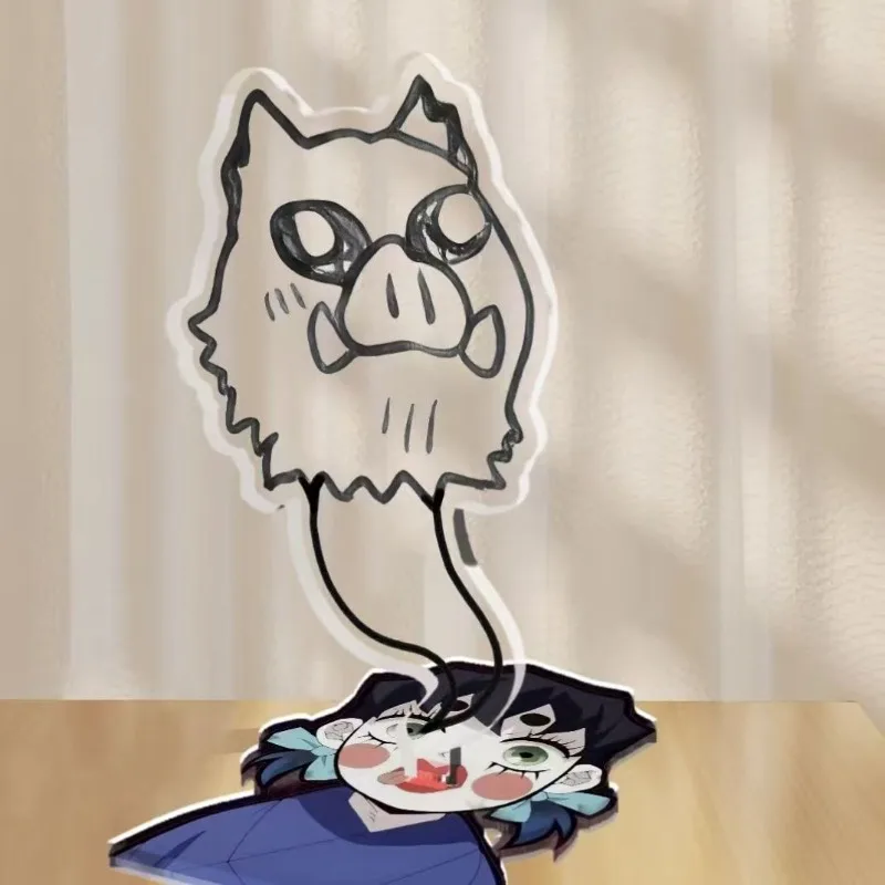 

For Blade of Ghost Anime Peripherals Pig Head Inosuke Hashibira Figurine Standing Plate Inosuke Figure Acrylic Stand Toys Gifts